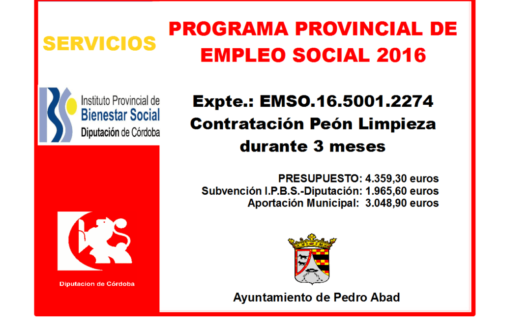 Programa Empleo Social 2016. Expte. EMSO.16.5001.2274 1