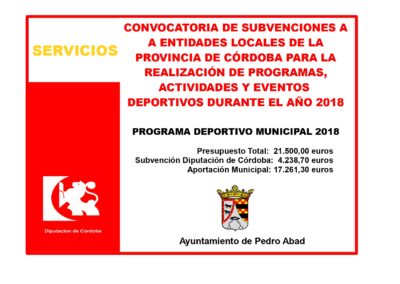 Subvención Programas Deportivos 2018 1