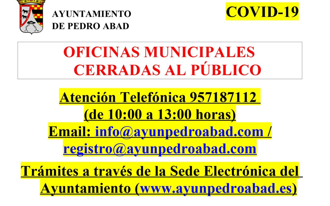 COMUNICADO OFICIAL OFICINAS MUNICIPALES - COVID 19 1