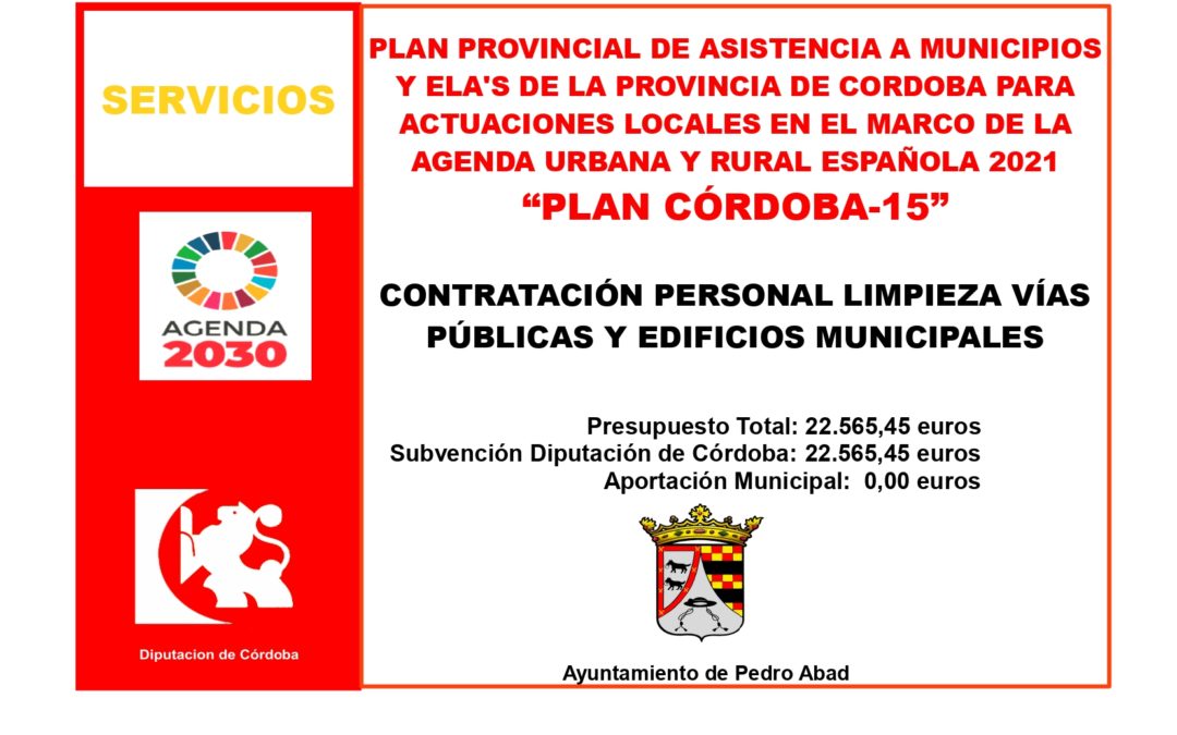 Subvención Plan Córdoba15_Contratación Personal Limpieza