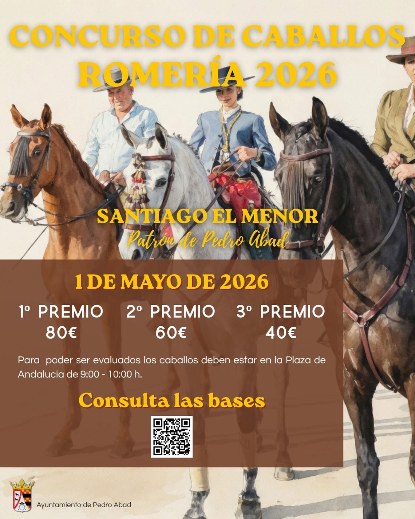 Pedro Abad convoca concursos de carrozas y caballos para la romería de 2026