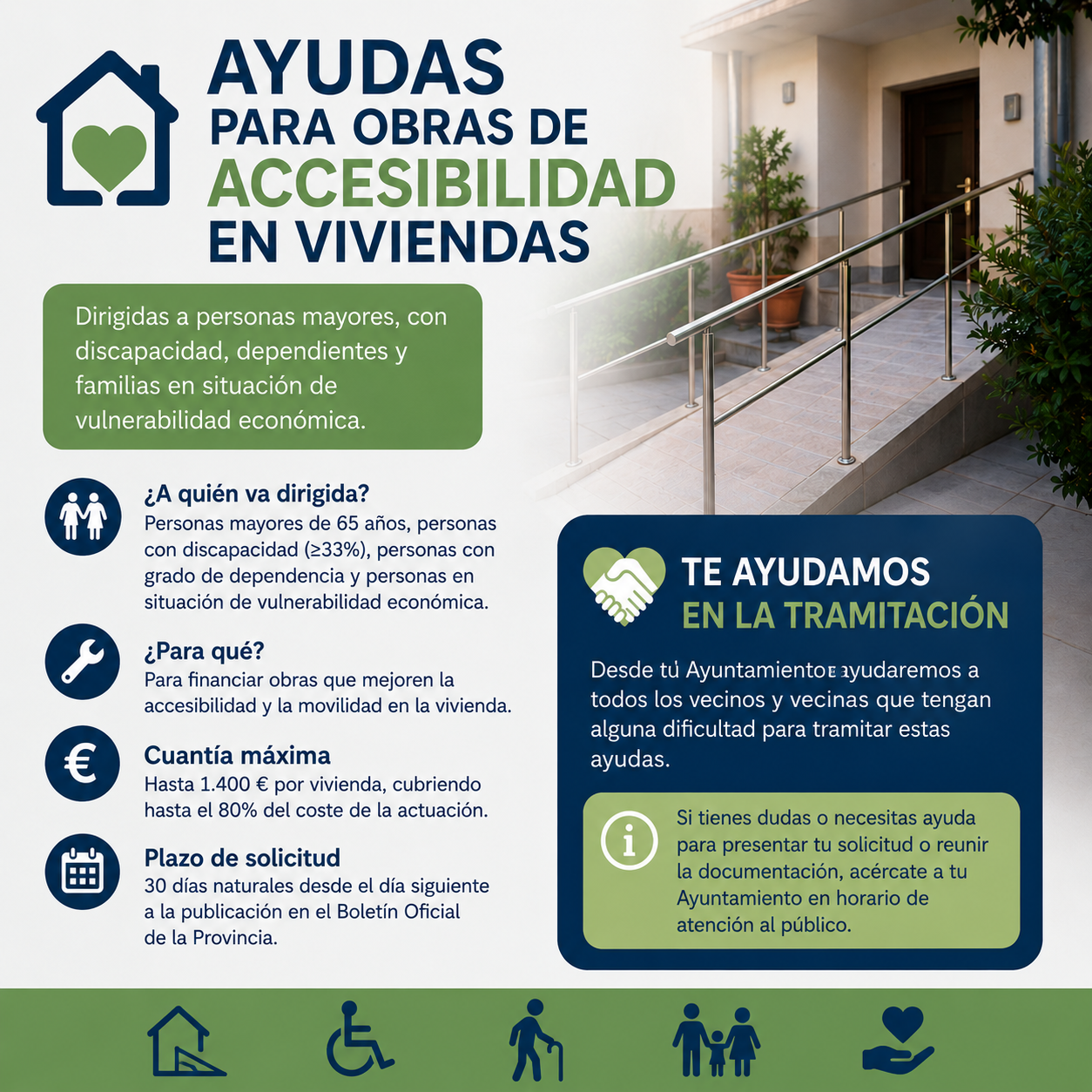 La Diputación de Córdoba abre una convocatoria de ayudas para mejorar la accesibilidad en viviendas de mayores y colectivos vulnerables